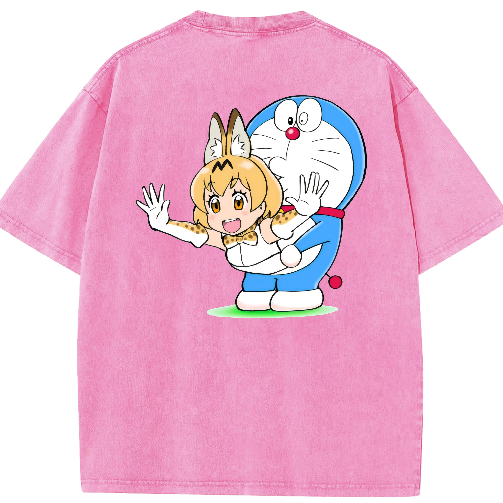 （画像用） ドラえもん Doraemon 綿100% ヴィンテージ風 半袖Tシャツ（背面プリント）